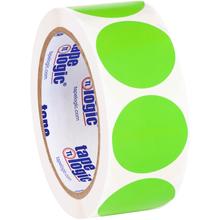 1 1/2" Fluorescent Green Inventory Circle Labels