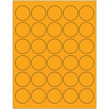 1 1/2" Fluorescent Orange Circle Laser Labels