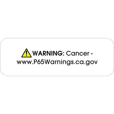 View larger image of 1 1/2 x 1/2" - "Warning: Cancer - " Prop 65 Labels
