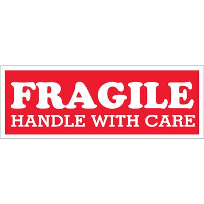 View larger image of 1 1/2 x 4" - "Fragile  - Handle With Care" Labels