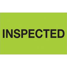 1 1/4 x 2" - "Inspected" (Fluorescent Green) Labels