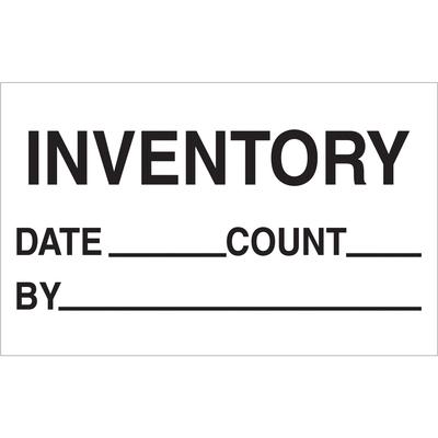 View larger image of 1 1/4 x 2" - "Inventory - Date - Count - By" Labels