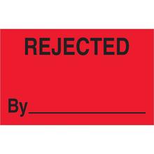 1 1/4 x 2" - "Rejected By" (Fluorescent Red) Labels