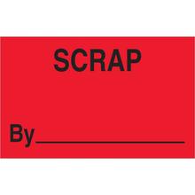 1 1/4 x 2" - "Scrap By" (Fluorescent Red) Labels