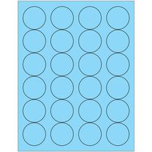 1 2/3" Fluorescent Pastel Blue Circle Laser Labels