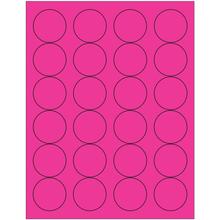 1 2/3" Fluorescent Pink Circle Laser Labels
