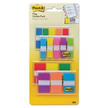 0.5" and 1" Page Flag Value Pack, Nine Assorted Colors, 320/Pack