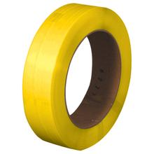 1/2" x .022 x 7200' Yellow  16 x 6" Core Hand Grade Polypropylene Strapping - Embossed