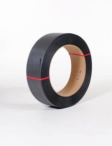 1/2" x 7,200` .027 500# 16 x 6 Black Hand Grade Poly Strapping #H1250EMB072T7