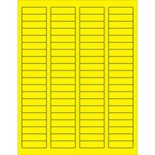 1 3/4 x 1/2" Fluorescent Yellow Rectangle Laser Labels