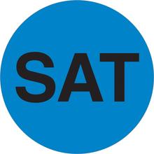 1" Circle - "SAT" (Blue) Days of the Week Labels