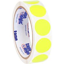 1" Fluorescent Yellow Inventory Circle Labels