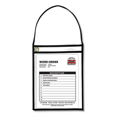 View larger image of 1-Pocket Shop Ticket Holder w/Strap, Black Stitching, 75-Sheet, 9 x 12, 15/Box