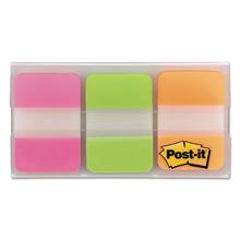 1" Plain Solid Color Tabs, 1/5-Cut, Assorted Bright Colors, 1" Wide, 66/Pack