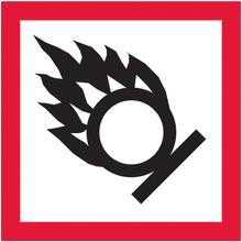 1 x 1" Pictogram - Flame Over Circle Labels