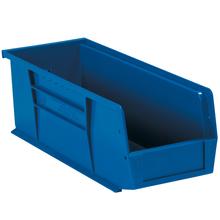10 7/8 x 4 1/8 x 4" Blue Plastic Stack & Hang Bin Boxes