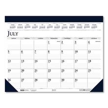 Recycled Academic Desk Pad Calendar, 18.5 x 13, White/Blue Sheets, Blue Binding/Corners, 14-Month (July to Aug): 2022 to 2023
