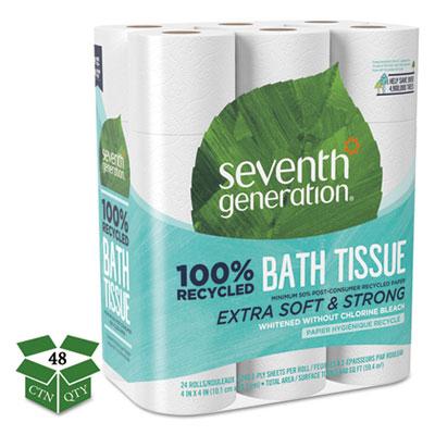 View larger image of 100% Recycled Bathroom Tissue, Septic Safe, 2-Ply, White, 240 Sheets/Roll, 24/Pack, 2 Packs/Carton