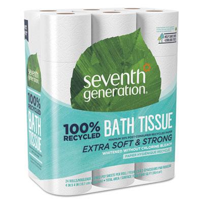 View larger image of 100% Recycled Bathroom Tissue, Septic Safe, 2-Ply, White, 240 Sheets/Roll, 24/Pack