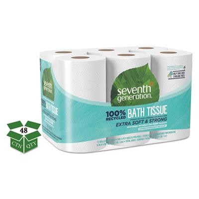 View larger image of 100% Recycled Bathroom Tissue, Septic Safe, 2-Ply, White, 240 Sheets/Roll, 12 Rolls/Pack, 4 Packs/Carton