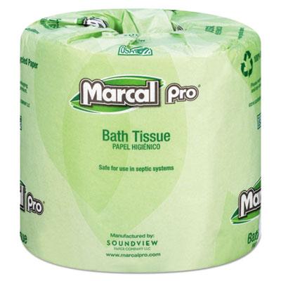 View larger image of 100% Recycled Bathroom Tissue, Septic Safe, 2-Ply, White, 242 Sheets/Roll, 48 Rolls/Carton