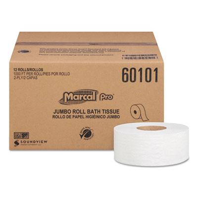 View larger image of 100% Recycled Bathroom Tissue, Septic Safe, 2-Ply, White, 3.3" x 1,000 ft, 12 Rolls/Carton