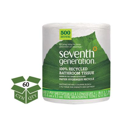 View larger image of 100% Recycled Bathroom Tissue, Septic Safe, Individually Wrapped Rolls, 2-Ply, White, 500 Sheets/Jumbo Roll, 60/Carton