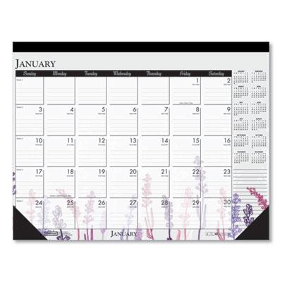 View larger image of Recycled Desk Pad Calendar, Wild Flowers Artwork, 18.5 x 13, White Sheets, Black Binding/Corners,12-Month (Jan-Dec): 2024