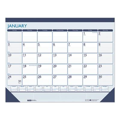 View larger image of Recycled Contempo Desk Pad Calendar, 22 x 17, White/Blue Sheets, Blue Binding, Blue Corners, 12-Month (Jan to Dec): 2024