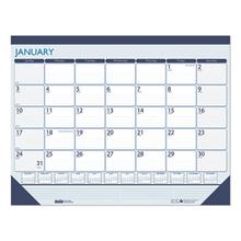 Recycled Contempo Desk Pad Calendar, 22 x 17, White/Blue Sheets, Blue Binding, Blue Corners, 12-Month (Jan to Dec): 2024