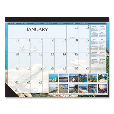 View larger image of Recycled Earthscapes Desk Pad Calendar, Seascapes Photography, 22 x 17, Black Binding/Corners,12-Month (Jan to Dec): 2024
