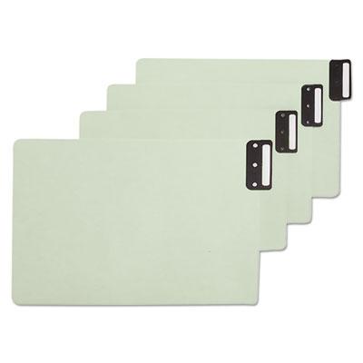 View larger image of 100% Recycled End Tab Pressboard Guides with Metal Tabs, 1/3-Cut End Tab, Blank, 8.5 x 14, Green, 50/Box