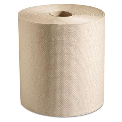 View larger image of 100% Recycled Hardwound Roll Paper Towels, 1-Ply, 7.88" x 800 ft, Natural, 6 Rolls/Carton