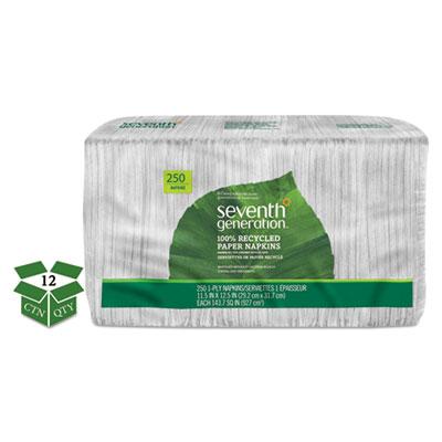 View larger image of 100% Recycled Napkins, 1-Ply, 11 1/2 x 12 1/2, White, 250/Pack, 12 Packs/Carton