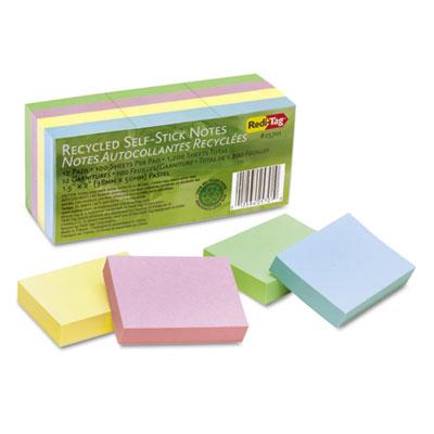 View larger image of 100% Recycled Notes, 1 1/2 x 2, Four Pastel Colors, 12 100-Sheet Pads/Pack