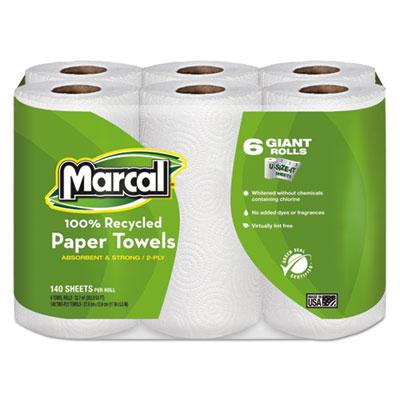 View larger image of 100% Recycled Roll Towels, 2-Ply, 5 1/2 x 11, 140/Roll, 24 Rolls/Carton
