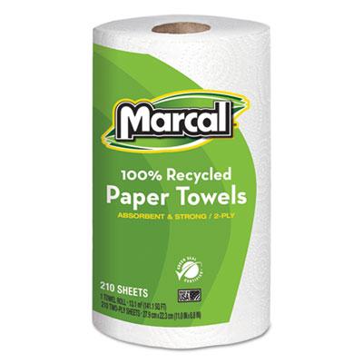 View larger image of 100% Recycled Roll Towels, 2-Ply, 8.8 x 11, 210 Sheets, 12 Rolls/Carton