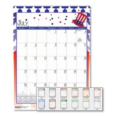View larger image of Recycled Seasonal Wall Calendar, Illustrated Seasons Artwork, 12 x 16.5, 12-Month (July to June): 2023 to 2024