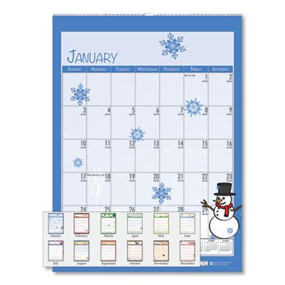 View larger image of Recycled Seasonal Wall Calendar, Illustrated Seasons Artwork, 12 x 16.5, 12-Month (Jan to Dec): 2024