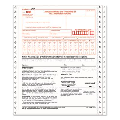 View larger image of 1096 Tax Form for Dot Matrix Printers, Fiscal Year: 2023, Two-Part Carbonless, 8 x 11, 10 Forms Total