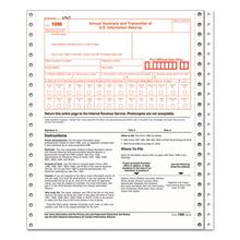 1096 Tax Form for Dot Matrix Printers, Fiscal Year: 2023, Two-Part Carbonless, 8 x 11, 10 Forms Total