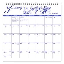 Illustrator's Edition Wall Calendar, Victorian Illustrations Artwork, 12 x 12, White/Blue Sheets, 12-Month (Jan to Dec): 2024