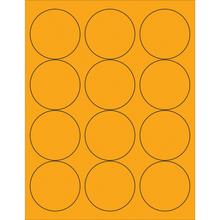 2 1/2" Fluorescent Orange Circle Laser Labels