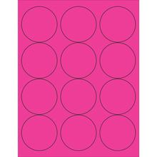 2 1/2" Fluorescent Pink Circle Laser Labels