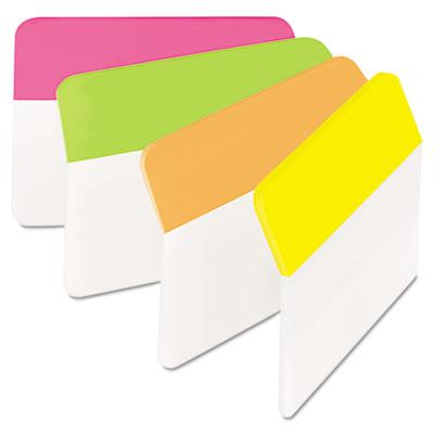 View larger image of 2" Plain Solid Color Angled Tabs, 1/5-Cut, Assorted Brights Colors, 2" Wide, 24/Pack