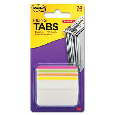 View larger image of 2" Angled Tabs, Lined, 1/5-Cut, Assorted Brights Colors, 2" Wide, 24/Pack