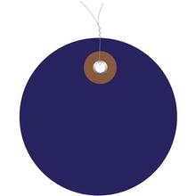 2" Blue Plastic Circle Tags - Pre-Wired