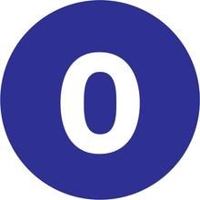 2" Circle - "0" (Dark Blue) Number Labels