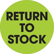 2" Circle - "Return To Stock" Fluorescent Green Labels