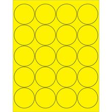 2" Fluorescent Yellow Circle Laser Labels